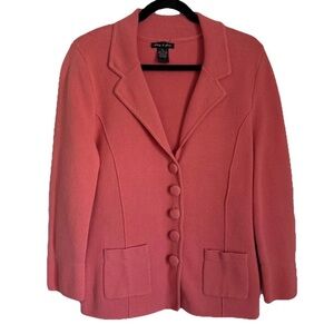 Audrey & Grace Cardigan Blazer Womens XL Cotton Knit Button Front Career Church